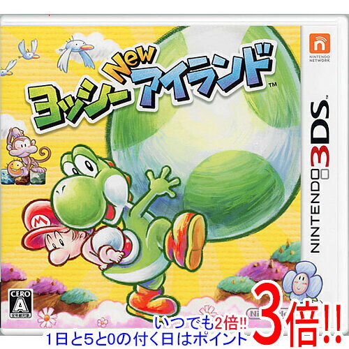 商品名【中古】ヨッシー New アイランド 3DS 説明書なし・カバーいたみ商品状態 開封済みの中古品です。☆ケース付き！※説明書はありません。※紙カバーに破れ・キズ・日焼けなどの傷みが見られます。(画像はイメージです。)※本商品は、製品の性質上、返品はお受けできませんのでご了承ください。 商品情報 タマゴを投げると何かが起こる!?「ヨッシー」と「赤ちゃんマリオ」の大冒険! ヨッシーが、背中に乗せたベビィマリオを守りながらゴールを目指す「ヨッシーアイランド」シリーズ。新たなタマゴや、パワーアップも加わって、更に遊びの幅が広がりました。タマゴを投げると何かが起こる!? ---!3D映像に関して--- ・3D映像の見えかたには個人差があります。体調や体質、映像の内容、周囲の状況などによって3D映像に見えない場合もありますので、あらかじめご了承ください。 ・6歳以下のお子様は、長時間3D映像を見続けると目の成長に悪い影響を与える可能性がありますので、2D表示でご使用ください。 ・ニンテンドー3DSの3D映像は、本体でしかご覧いただけません。 ジャンル 横スクロールアクション 対応機種 ニンテンドー3DS プレイ人数 1〜2人 CERO A (全年齢対象) メーカー 任天堂 その他 ※商品の画像はイメージです。 その他たくさんの魅力ある商品を出品しております。ぜひ、見て行ってください。 ※返品についてはこちらをご覧ください。　