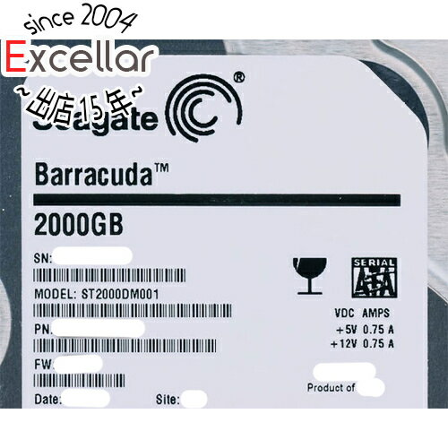 【いつでも2倍！5.0のつく日、18日は3倍！】SEAGATE製HDD ST2000DM001 2TB SATA600 7200