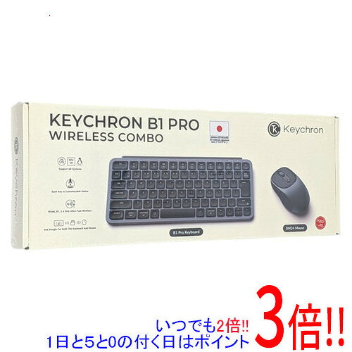 商品名Keychron B1 Proキーボード＆BM24マウス ワイヤレスコンボ KB3-JIS スペースグレー商品状態新品の商品です。型番KB3-JIS [スペースグレー]仕様[基本スペック]ケーブル：有線/ワイヤレス(無線)インターフェイス：USB/USB Type-C/Bluetooth対応OS：Windows/Mac OS/Linuxスマホ・タブレット対応：○テンキー：なし(テンキーレス)[詳細スペック]キーレイアウト：日本語キー刻印：アルファベットのみ刻印[ワイヤレス]電源：充電池電池・バッテリー寿命：リチウムポリマー/Bluetooth作動時間:最大300時間マルチペアリング：○[その他機能]Mac用キー配列：○マウス付：○[サイズ・重量]サイズ：296x14.5x130 mm重量：425 gその他※掲載画像は代表画像です。実際の商品と細部が異なる場合がございますので、商品状態につきましては表記の内容をご確認ください。※返品についてはこちらをご覧ください。　