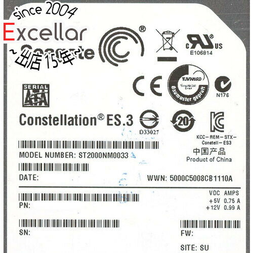 ڤĤǤ2ܡ5.0ΤĤ183ܡۡšSEAGATEHDD ST2000NM0033 2TB SATA600 7200 ...