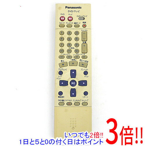 【いつでも2倍！1日と5.0のつく日、18日は3倍！】【中古】Panasonic DVDビデオレコーダー用リモコン EU..