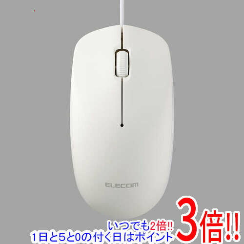 乐天商城 - 【いつでも2倍！1日と5.0のつく日、18日は3倍！】ELECOM USB有線光学式マウス 3ボタン Lサイズ M-LE10URXWH ホワイト