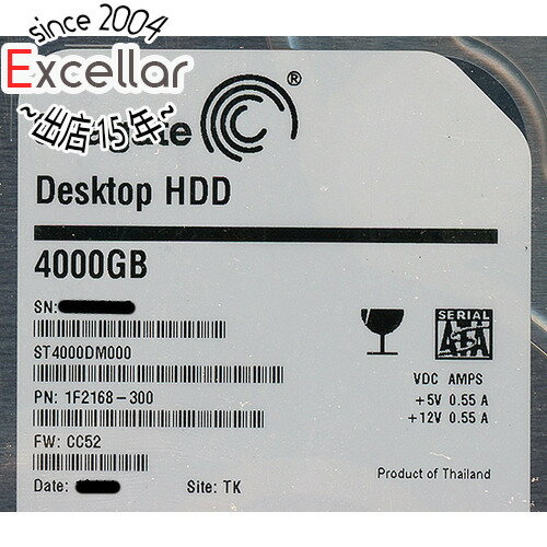 【いつでも2倍！1日と5.0のつく日 18日は3倍！】SEAGATE製HDD ST4000DM000 4TB SATA600