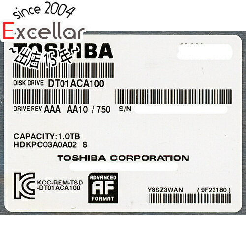 【いつでも2倍！5．0のつく日は3倍！1日も18日も3倍！】TOSHIBA製HDD DT01ACA100 1TB SATA600 7200