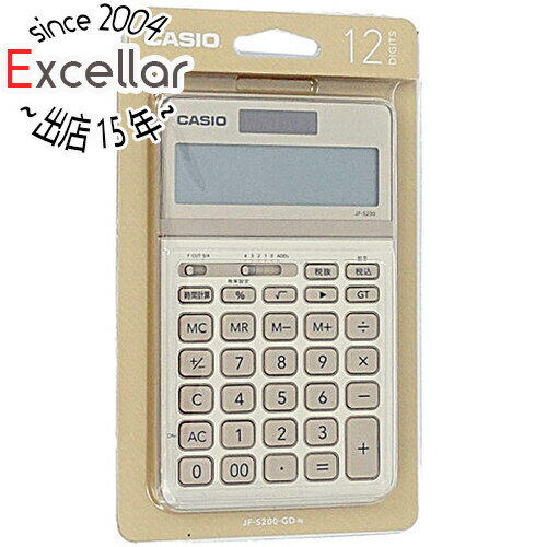 【延長保証対応!!】CASIO製 スタイリッシュ電卓 12桁 ジャストタイプ JF-S200-GD ゴールド 【延長保証対応!!】CASIO製 スタイリッシュ電卓 12桁 ジャストタイプ JF-S200-GD ゴールド