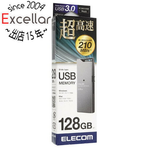 【いつでも2倍！1日と5.0のつく日、18日は3倍！】ELECOM USB3.0対応USBメモリ MF-DAU3128GBK 128GB ブラック