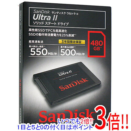 SANDISK 2.5インチSATA SSD 480GB SDSSDHII-480G-J26