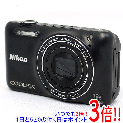 NIKON - 【いつでも2倍！1日と5.0のつく日、18日は3倍！】【中古】Nikon製 デジカメ COOLPIX S6600 ブラック/1602万画素