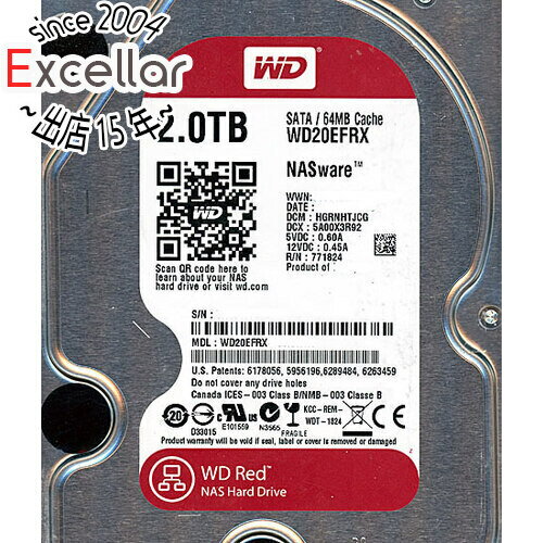 【いつでも2倍！5．0のつく日は3倍！1日も18日も3倍！】Western Digital製HDD WD20EFRX 2TB SATA600