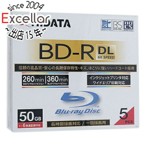 【いつでも2倍!5.0のつく日、18日は3倍!】RiTEK ブルーレイディスク RIDATA BD-R260PW 6X.5P SC A BD-R DL 6倍速 5枚組