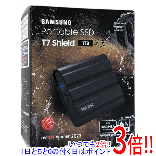 【延長保証対応!!】SAMSUNG ポータブルSSD T7 Shield MU-PE1T0S-IT/EC ブラック 1TB