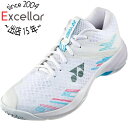 YONEX(ヨネックス) 25.5cm バドミントンシューズ パワークッションカスケードアクセルミッド SHBCA1MD ホワイト/スカイブルー
