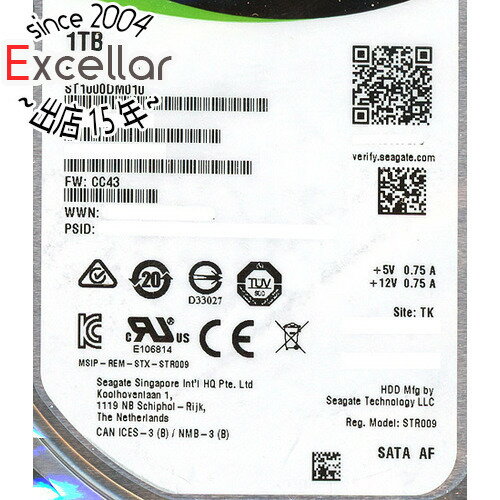 【いつでも2倍!5.0のつく日、18日は3倍!】【中古】SEAGATE製HDD ST1000DM010 1TB SATA600 7200 0〜100時間以内 【いつでも2倍!5.0のつく日、18日は3倍!】【中古】SEAGATE製HDD ST1000DM010 1TB SATA600 7200 0〜100時間以内
