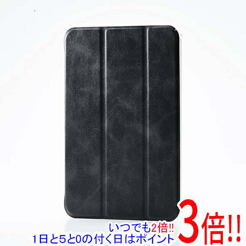 ELECOM iPad mini(A17 Pro) フラップケース 薄型軽量 背面クリア 2アングル TB-A25SWVBK ブラック
