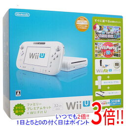 【いつでも2倍！5．0のつく日は3倍！1日も18日も3倍！】【中古】Wii U ファミリープレミアムセット + Wii Fit U shiro 元箱あり