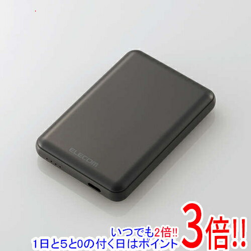 【いつでも2倍！1日と5.0のつく日、18日は3倍！】【新品(開封のみ)】 ELECOM 超コンパクトモバイルバッテリー 5000mAh DE-C48-5000DGY ダークグレー