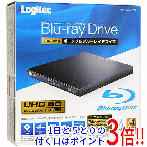 【キャッシュレスで5%還元】Logitec ポータブルBlu-rayドライブ LBD-PVA6U3VBK