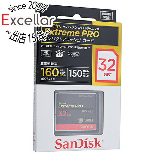 【いつでも2倍！5．0のつく日は3倍！1日も18日も3倍！】【新品訳あり(箱きず・やぶれ)】 SANDISK コンパクトフラッシュ SDCFXPS-032G-J61 32GB