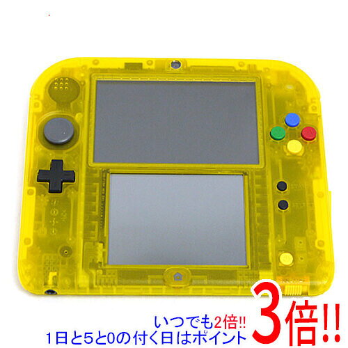 商品名【中古】任天堂 ニンテンドー2DS 『ポケットモンスター ピカチュウ』 限定パック クリアイエロー 本体のみ商品状態動作確認済みの中古品です。※本体初期化済みですので、バーチャルコンソールソフト「ポケットモンスター　ピカチュウ」は、消去されています。※中古品ですので、傷、汚れ等ある場合がございます。ご理解の上、ご検討お願いします。商品説明バーチャルコンソール版『ポケットモンスター ピカチュウ』がプリインストールされた、オリジナルのニンテンドー2DSです。ニンテンドー2DSは今まで発売されたニンテンドー3DSのソフトを2Dで遊ぶことができます。また、ニンテンドーDS/DSiのソフトも楽しむことができます。※Newニンテンドー3DS専用ソフトは遊べません。商品名ニンテンドー2DS 『ポケットモンスター ピカチュウ』限定パック付属品※ACアダプター、タッチペン等はありません。※本体のみとなります。ご確認後、ご検討お願い致します。その他※掲載画像は代表画像です。実際の商品と細部が異なる場合がございますので、商品状態につきましては表記の内容をご確認ください。※返品についてはこちらをご覧ください。　