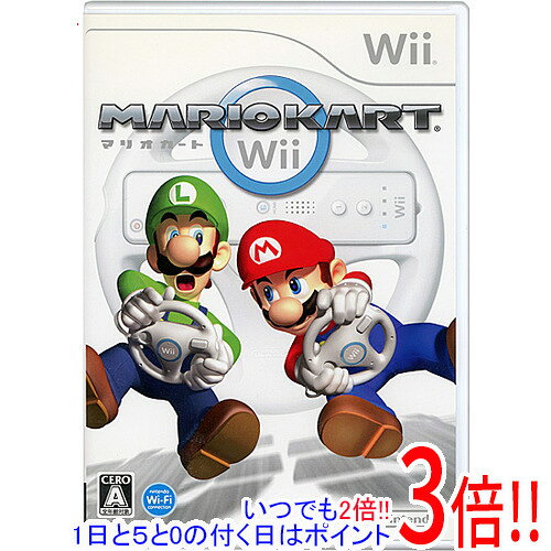 【いつでも2倍！1日と5.0のつく日、18日は3倍！】【中古】マリオカートWii 「Wiiハンドル」なし ディスク傷・カバー・ケース・説明書いたみ