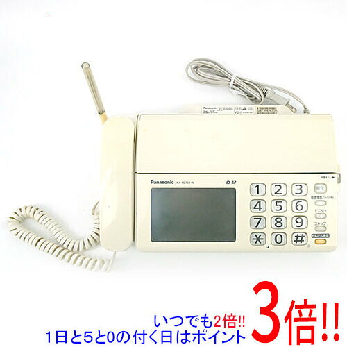 【中古】Panasonic 普通紙ファクス KX-PD703-W 本体のみ 本体いたみ