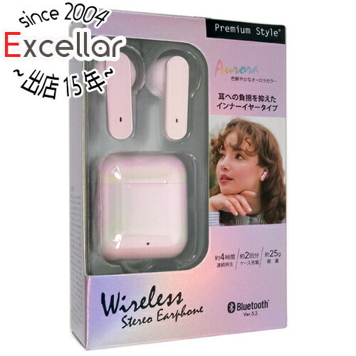 【いつでも2倍!5.0のつく日、18日は3倍!】PGA 完全ワイヤレス ステレオイヤホン Premium Style PG-BTE18TW2PK ピンク