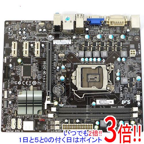 【いつでも2倍！5．0のつく日は3倍！1日も18日も3倍！】【中古】ECS製 MicroATXマザーボード H61H2-M5 (V5.0) LGA1155