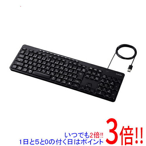 【いつでも2倍！1日と5.0のつく日、18日は3倍！】ELECOM 有線静音フルキーボード TK-QT11FUMBK ブラック(2.0)