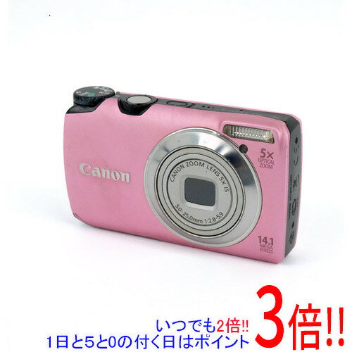【いつでも2倍！1日と5.0のつく日、18日は3倍！】【中古】Canon製 PowerShot A3200 IS ピンク 1410万画素 本体いたみ