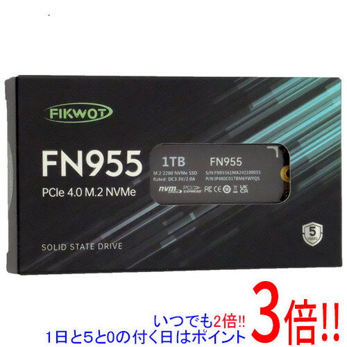 【いつでも2倍！1日と5.0のつく日、18日は3倍！】Fikwot FN955 SSD 1TB M.2 2280