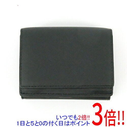 【いつでも2倍！1日と5.0のつく日、18日は3倍！】無印良品 植物由来素材を使った 三つ折り財布 黒(4.0)