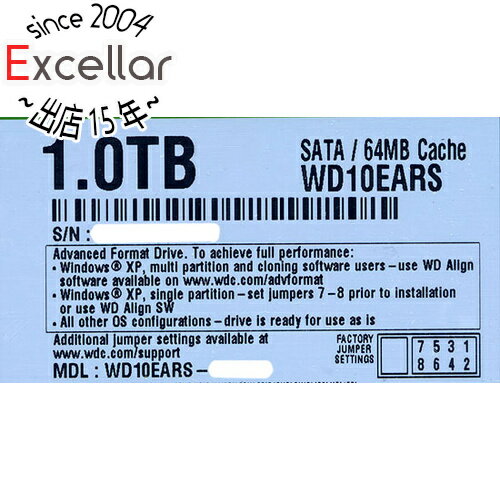 【いつでも2倍！5．0のつく日は3倍！1日も18日も3倍！】Western Digital製HDD WD10EARS 1TB SATA300