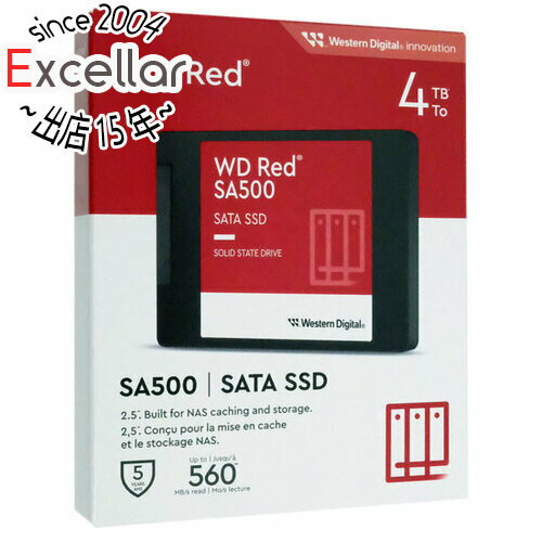 商品名Western Digital製 SSD WD Red SA500 NAS SATA WDS400T2R0A 4TB商品状態 新品 商品名 Western Digital製 SSD 型番 WD Red SA500 NAS SATA WDS400T2R0A 仕様 [スペック] 容量 4000 GB 規格サイズ 2.5インチ インターフェイス Serial ATA 6Gb/s タイプ 3D NAND 設置タイプ 内蔵 厚さ 7 mm [パフォーマンス] 読込速度 560 MB/s 書込速度 520 MB/s ランダム読込速度 Random Read：87K IOPS ランダム書込速度 Random Write：83K IOPS [耐久性 TBW 2500 TBW DWPD 0.34 メーカー WESTERN DIGITAL(ウエスタンデジタル) その他 ※商品の画像はイメージです。その他たくさんの魅力ある商品を出品しております。ぜひ、見て行ってください。※返品についてはこちらをご覧ください。　