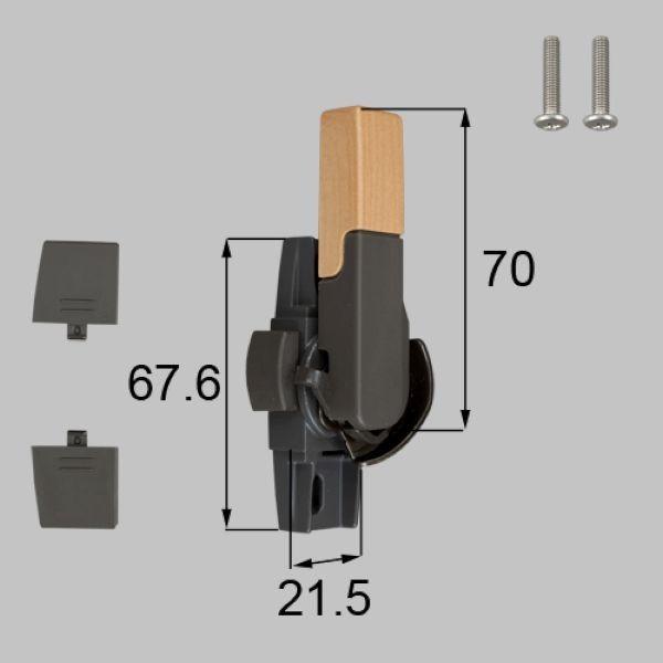 LIXIL トステム 窓 サッシ 引違い窓 錠（クレセント） 右側用 ネジカバー有 部品名 : クレセント 品種 : 台座寸法(66-67) 商品コード : NETSA00189 色 : ニュートラルウッド 内容物 : 本体(ASPN133HR)×1、キャップ×2 シンフォニーWM2003年10〜ご注意 ： 上記 記載の参考写真の 取付ネジ 記載有無に かかわらず 取付ネジは付属しておりません。現在 ご使用のネジを お使い願います。