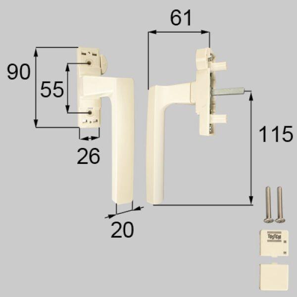 ■PNAD642GR 送料込み LIXIL リクシル トステム 窓(サッシ) 開き窓 縦すべり出し窓 カムラッチハンドル グレモンハンドル(右用) (旧 PNAD642FR PNAD642DRMA)