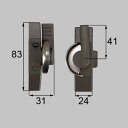 ■送料込み リクシル 新日軽 窓(サッシ) 引違い錠 錠 クレセント 左側用 TAKEY73R 部品色:ブラウン