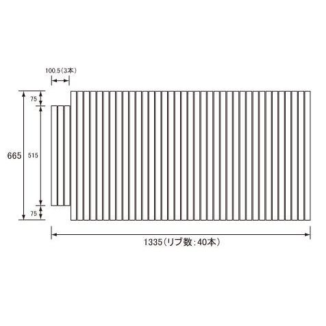 奥行き×幅：665×1335mm （リブ数 : 40本） 本体材質・厚み：ABS樹脂・13．5mm・ホワイト 風呂フタフック：なし 対応シリーズ：ジェットバスC 対応浴室（浴槽）サイズ：1400N 浴槽形状: 浴槽材質:ジュエライト ドア勝手： 発売日〜中止日：1998.02.21〜