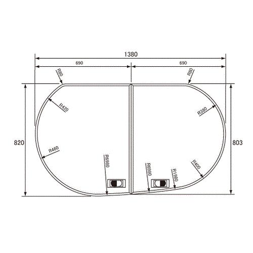 送料無料 お風呂のふた パナソニック （松下電工 ナショナル） 組みふた 風呂ふた GKU74KF8T2R (後継品番 GKU74KF8T2RS) 820×1380mm