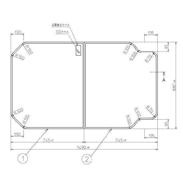 送料無料 お風呂のふた TOTO 風呂ふた 組み合わせ式 組みふた 外寸：1490×880mm PCF1501 #N11 トト