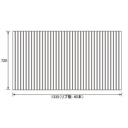 奥行き×幅：720×1335mm （リブ数 : 40本） 本体材質・厚み：ABS樹脂・13．5mm・ホワイト 風呂フタフック：なし 対応シリーズ： Eシリーズ 対応浴室（浴槽）サイズ：1616 浴槽形状:床ハーフ(ストレート浴槽) 浴槽材質：FRP 発売日〜中止日:2003.11.13〜 RL91005の代替品