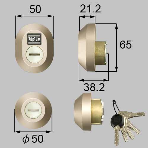 送料無料 LIXIL リクシル トステム 玄関ドア 錠 ドア錠セット（MIWA DNシリンダー）楕円 商品コード : Z-1A2-DCTC