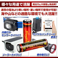 18650リチウムイオン電池大容量3400mAhバッテリーリチウムイオン充電池3.7V4.2V長さ69mm保護回路PSE認証法定届け出TrustFireトラストファイヤー正規品保証2本セットカメラ懐中電灯長時間非常用照明電源防犯防災テレワーク備蓄品GS-TFB02