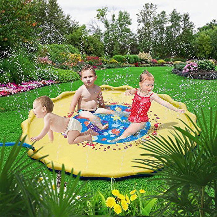 噴水プール 噴水マット プールマット 子供用 ビニールプール 噴水 夏 おもちゃ 水遊び 子供プール 猛暑対策 ベビープール 家庭用プール キッズプール 空気入れ 3