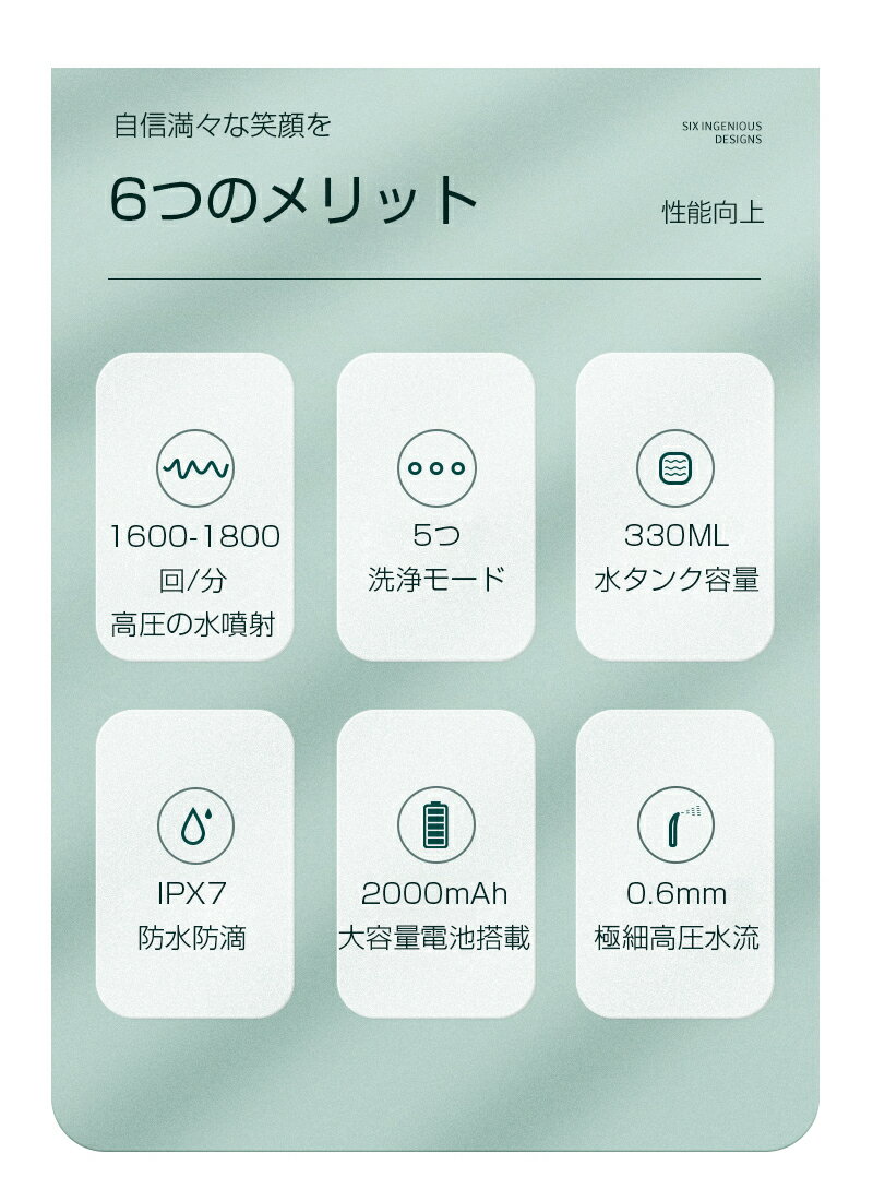 口腔洗浄器 200ml水タンク 5つモード調節可能 防水 携帯型 歯間ジェット洗浄 歯周ポケット洗浄 USB充電式 残電量表示 手軽なハンディタイプ 歯ぐきの健康を促進 歯垢除去 IPX7防水 替えノズル 歯茎ケア 送料無料 3