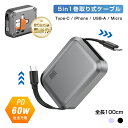 【USB2.0急速充電★断線防止】 5in1充電ケーブル 巻き取り式 両引き Type-C to Type-C 絡み防止 変換アダプター付き PD 100W 正...