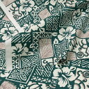 ※紺完売【数量3(30cm)から10cm単位】ハワイアン ハイビスカス ホヌ ウミガメ T/Cブロード生地