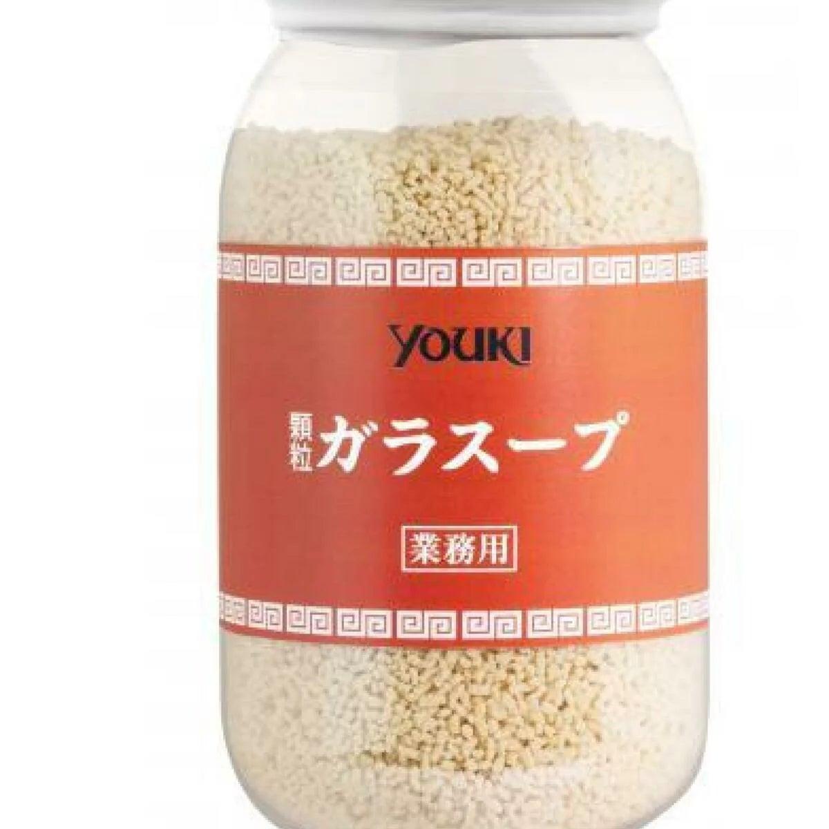 ユウキ顆粒 ガラスープ500g鶏ガラの旨みを凝縮した顆粒タイプ国内製造で安心の品質管理顆粒タイプで溶けやすく、作業効率アップ抜群のコストパフォーマンス炒飯・スープ・焼きビーフン・洋食など幅広く活躍