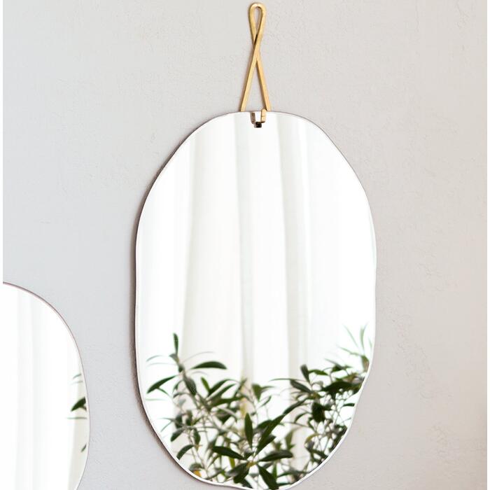 【クレエ】【インブルーム】ブラス ウォールミラー L（92250022）【鏡 ミラー 真鍮 アンティーク 壁掛け おしゃれ 北欧 軽量 ウォールミラー インテリア インテリア雑貨 丸型 玄関 トイレ 洗面所 ハンキング 】【インボイス対応】