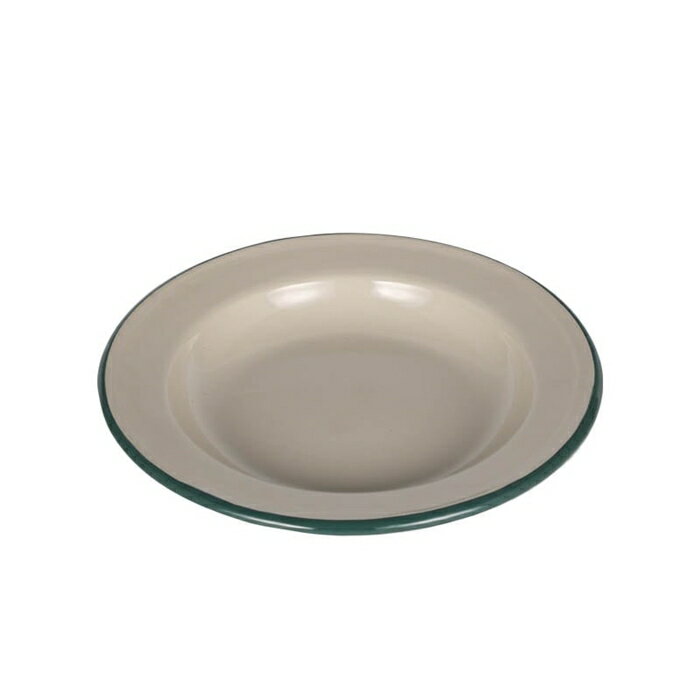 エナメル プレートS (ベージュ） Enameled Plate S Beige/Green（k19-0102be-gn）皿 食器 シンプル 雑貨 おしゃれ アウトドア ホーロー