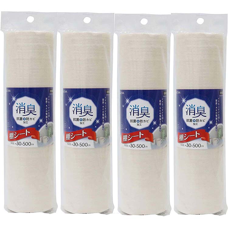 【送料無料】 東和産業 食器棚シート HC消臭棚シート 4個入 アイボリー 約30×500cm 573085